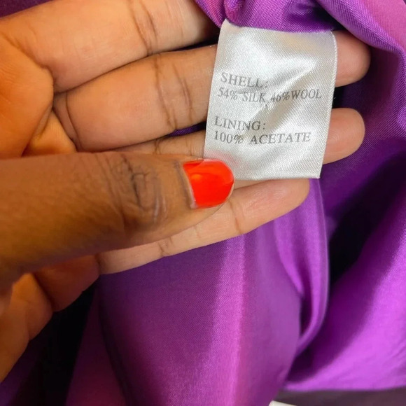 L.K. Bennett Silk Wool Purple Shift Sheath Dress - Picture 11 of 16